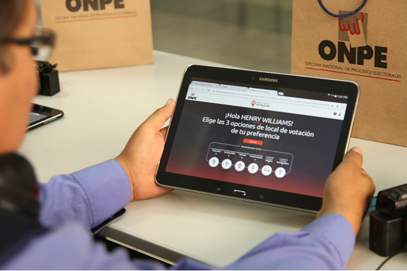 ONPE amplía plazo para elegir local de votación en línea