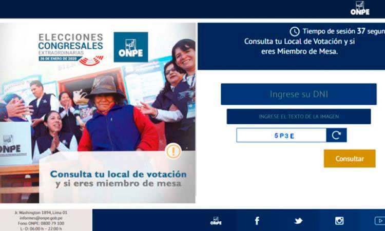 A fines de enero ONPE comunicará local de votación elegido por electores