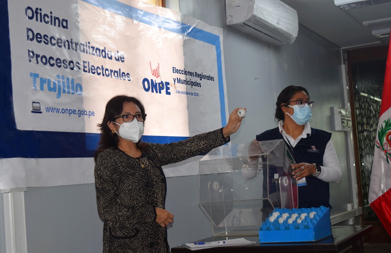 ODPE Trujillo sorteó orden de aparición de las organizaciones políticas en la franja electoral regional