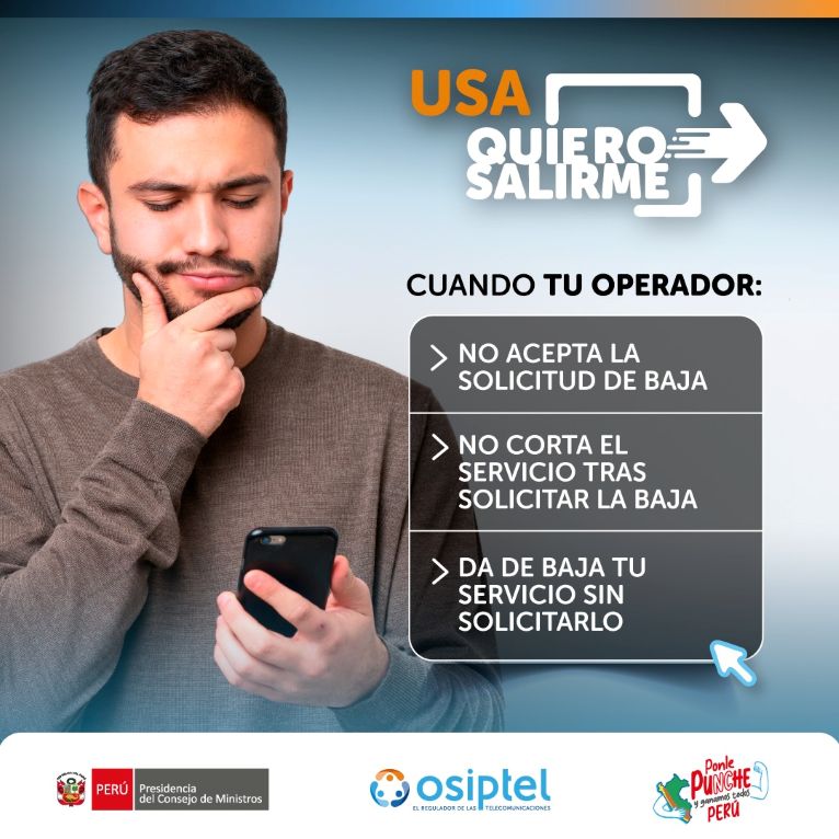 Usuarios pueden dar de baja su servicio ante empresa operadora sin condicionamientos ni explicaciones