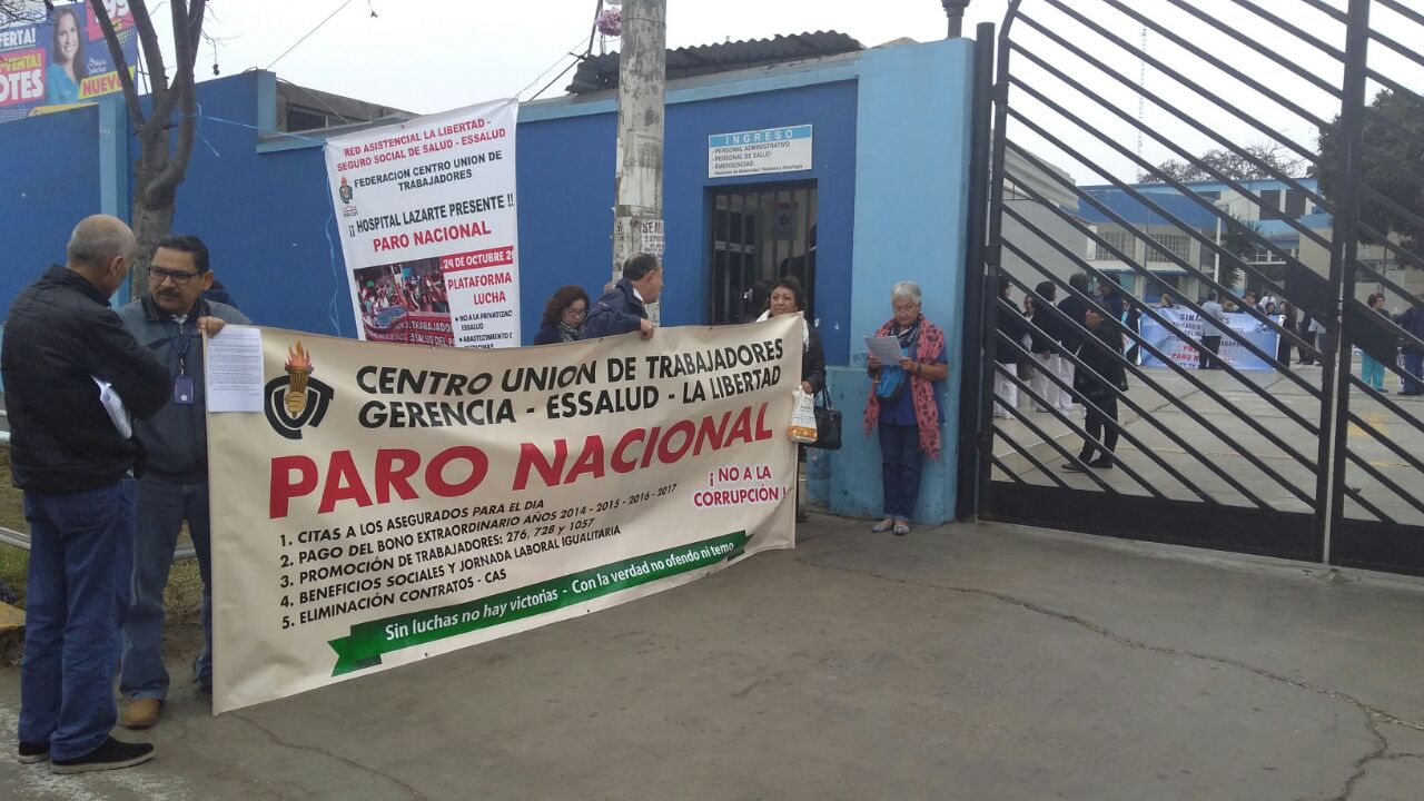 La Libertad: personal de EsSalud acata paro de 24 horas 