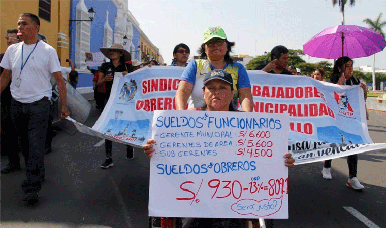 Trujillo: trabajadores de la municipalidad abandonan puestos de trabajo para acatar huelga