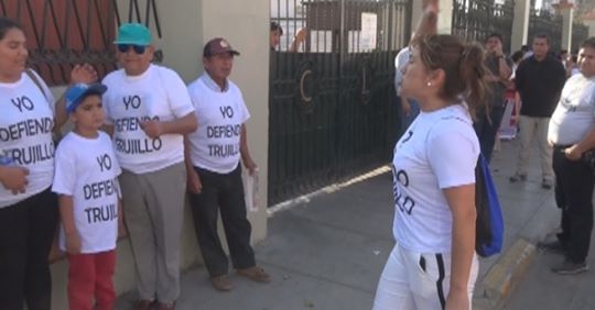 Realizaron plantón para respaldar la devolución del terreno del Club Libertad a Trujillo