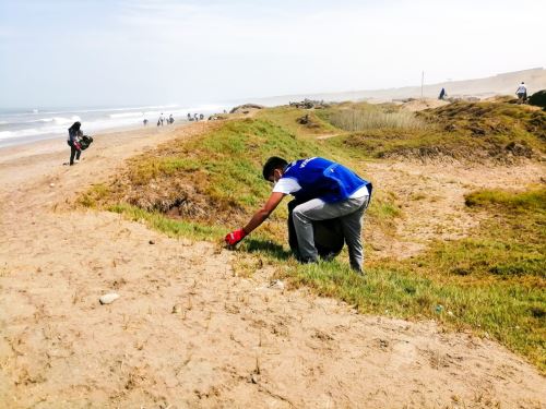 Trujillo: universitarios realizan campaña de limpieza en playas de Huanchaco