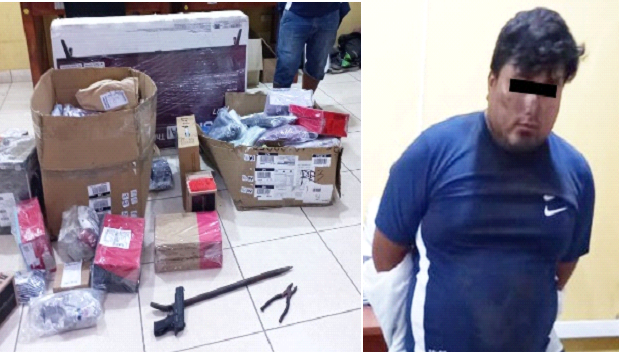 Trujillo: cae 'patinador' cuando descargaba mercadería robada de camión que iba a Cajamarca