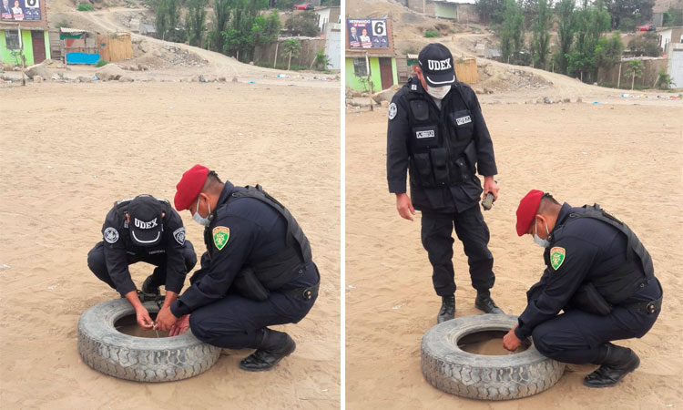 Desactivan explosivo que extorsionadores abandonaron cerca de casa de chofer en Alto Trujillo