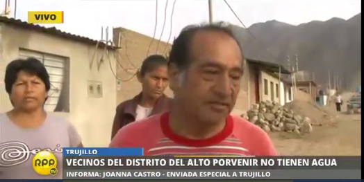 Trujillo: pobladores de El Alto Porvenir no tienen agua hace una semana