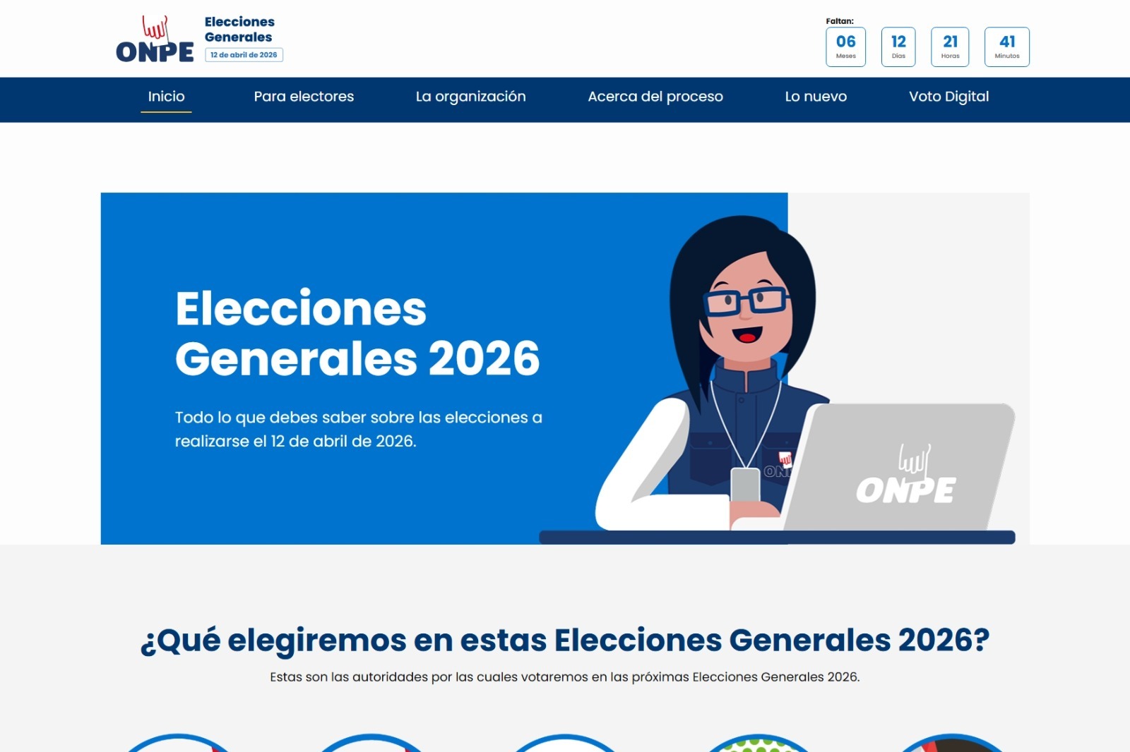 ONPE habilita portal informativo sobre las Elecciones Generales 2026
