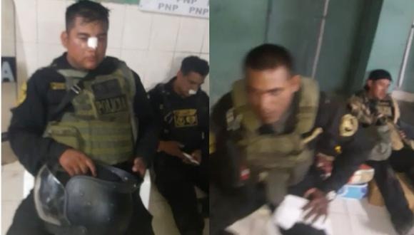 Vándalos  intentan linchar a 18 policías en el bloqueo a la altura de Chao 