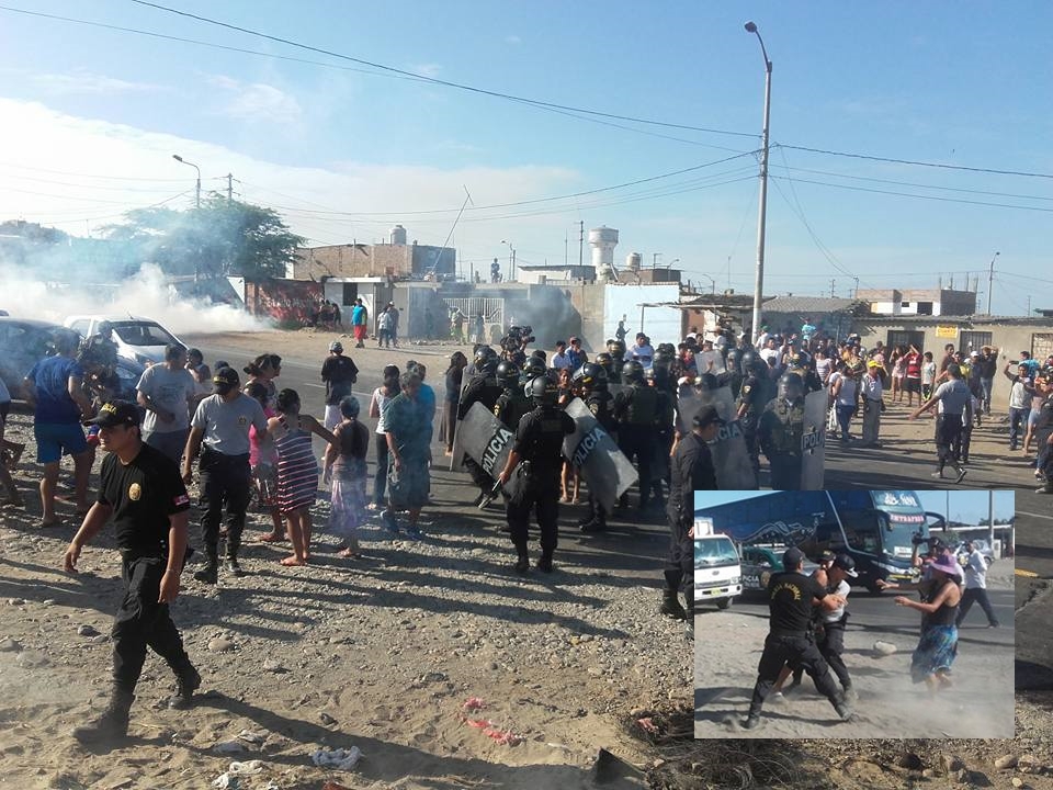 Protesta termina en batalla campal entre pobladores de Alto Salaverry y policía