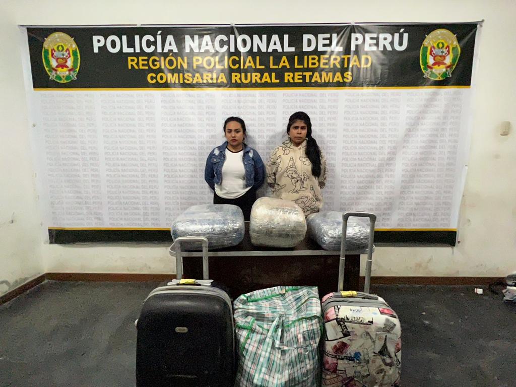 Detienen a mujeres a punto de traer más de 20 kilos de marihuana a Trujillo