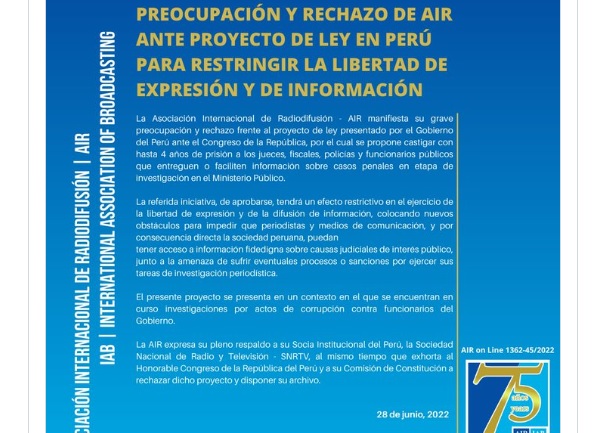 Asociación Internacional de Radiodifusión rechaza propuesta para sancionar filtraciones en investigaciones 