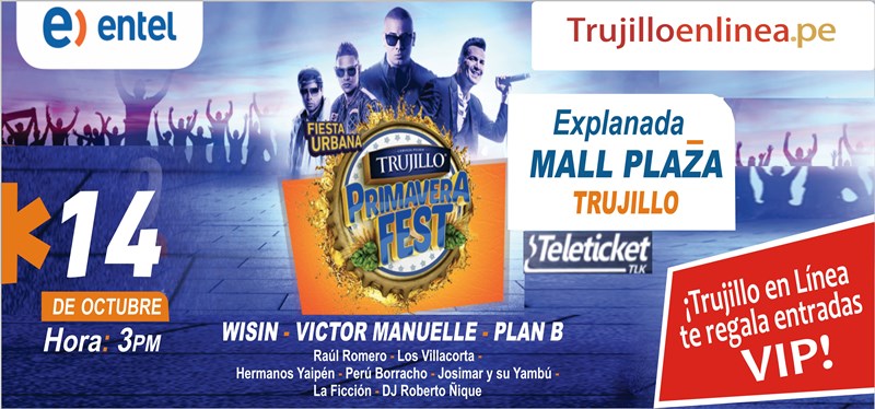 Entel y Trujillo en Línea regalan entradas para el  “Primavera Fest: fiesta urbana” de este 14 de octubre