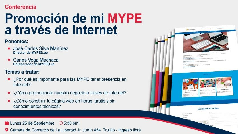 Trujillo: conferencia gratuita sobre promoción de las mypes en internet
