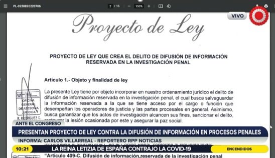 Libertad de prensa en riesgo: presentan proyecto de ley que sanciona difusión de información reservada  