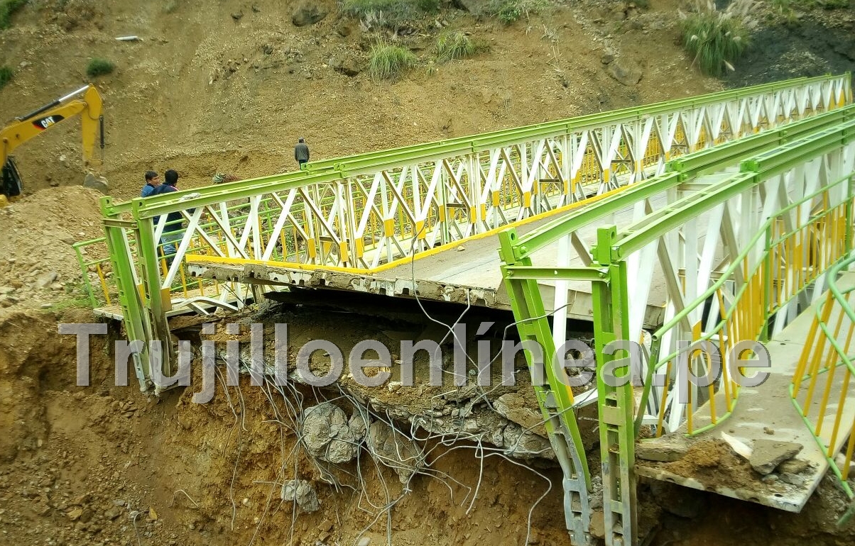 Lluvias arrasan con puente en Pataz