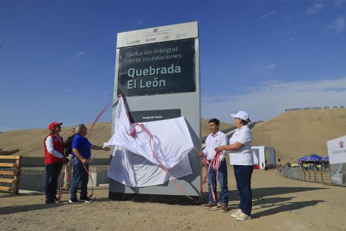 La Libertad: Dina Boluarte inauguró obra de solución integral a las inundaciones de la Quebrada El León