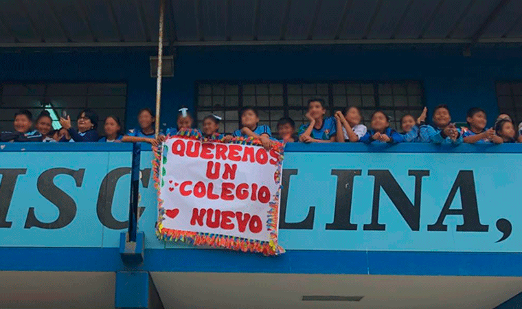 Exigen reconstrucción de colegio Ramiro Ñique en Moche y rechazan presupuesto para mejoras