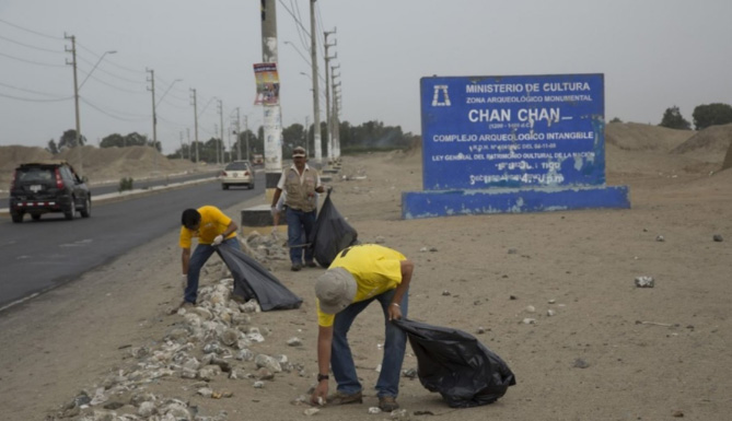 Realizaron jornada de limpieza en zona intangible de Chan Chan