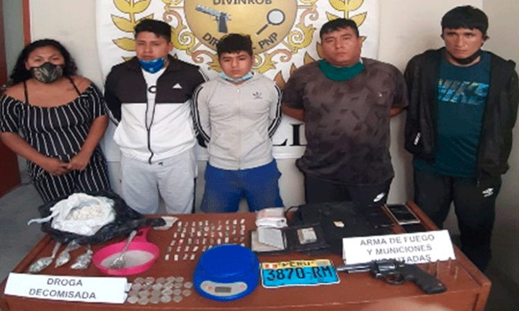 La Esperanza: caen cinco integrantes de banda criminal con drogas y un arma de fuego