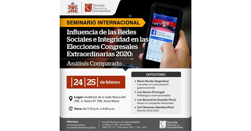 Analizarán el impacto de las redes sociales en las elecciones congresales