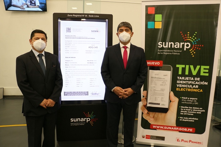 Ministerio de Justicia y la Sunarp presentan Tarjeta de Identificación Vehicular Electrónica 