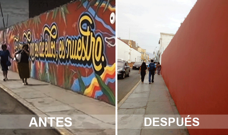 Borran mural artístico a raíz de denuncia contra alcalde de Trujillo 