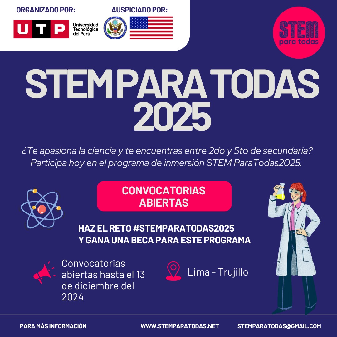 E.E.UU. auspicia programa en ciencia, tecnología, ingeniería y matemáticas para alumnos de Lima y Trujillo