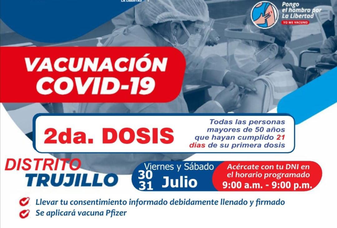 Este viernes retoman vacunación con la segunda dosis para mayores de 50 años y pacientes oncológicos