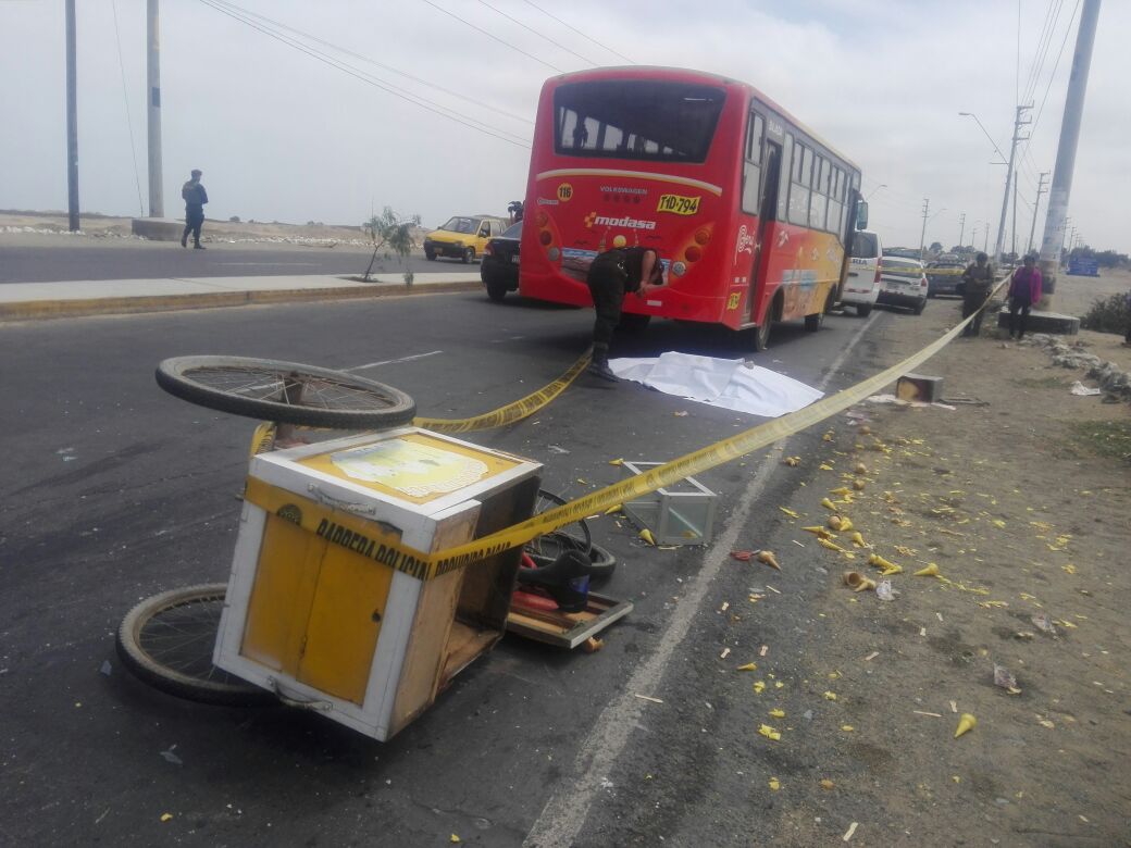 Heladero muere atropellado por micro en Chan Chan