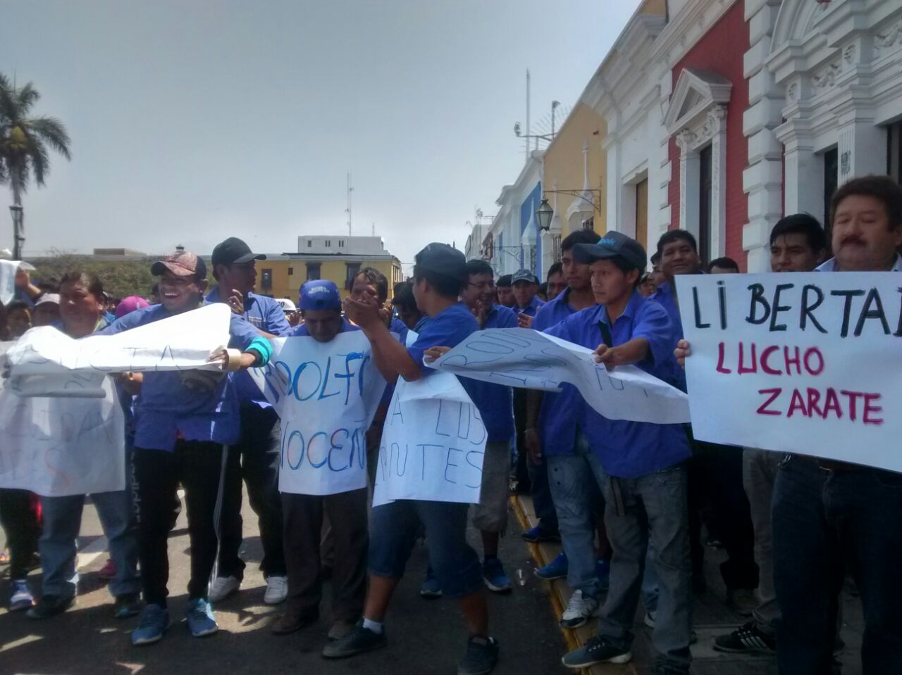 Trujillo: Protestan por dirigentes que cayeron en organización criminal Los Canallas de La Esperanza
