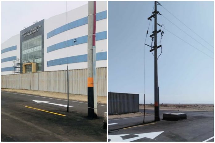  Hidrandina no se responsabiliza sobre poste instalado fuera de hospital de Pacasmayo