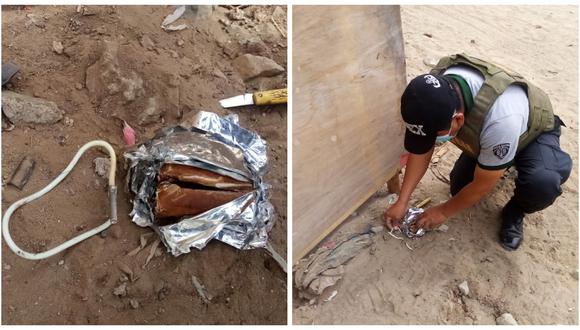 Extorsionadores dejan explosivos en puerta de obra en Alto Trujillo