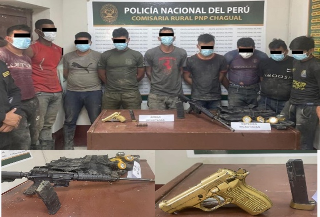 Desarticulan banda de peruanos y venezolanos que hurtaban mineral aurífero en Pataz