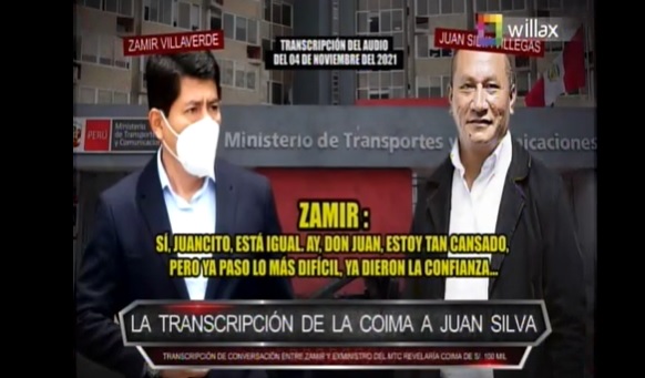Zamir Villaverde habría pagado soborno al exministro Juan Silva por obra del puente “Tarata”, según audio 